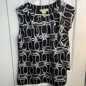 Michael Kors size 8 black and white blouse EUC
